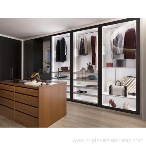 Fitted Walk-in Glass Wooden Wardrobe Armoire Plus Closet